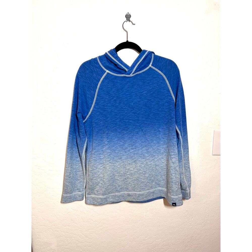 Women’s Tommy Bahama Blue Ombré Reversible Lightweight Surfer Coastal Hoodie - Picture 2 of 8